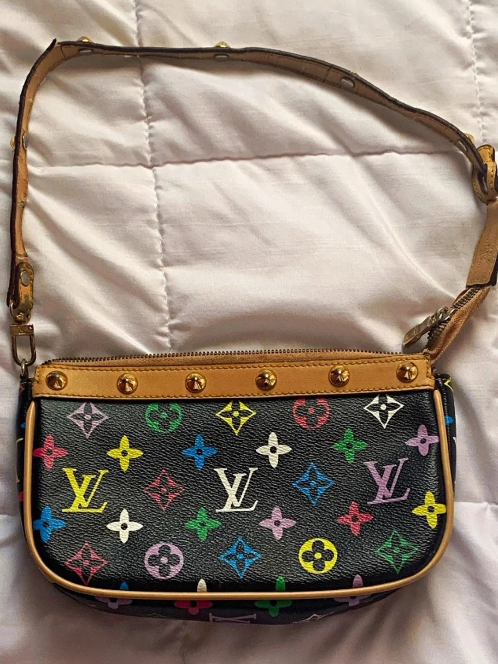 Louis Vuitton Black Multicolor Monogram Canvas Shoulder Pochette